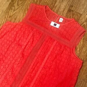 GAP Pink / Orange Embroidery Lace Mix Sleeveless Blouse Size XXL
